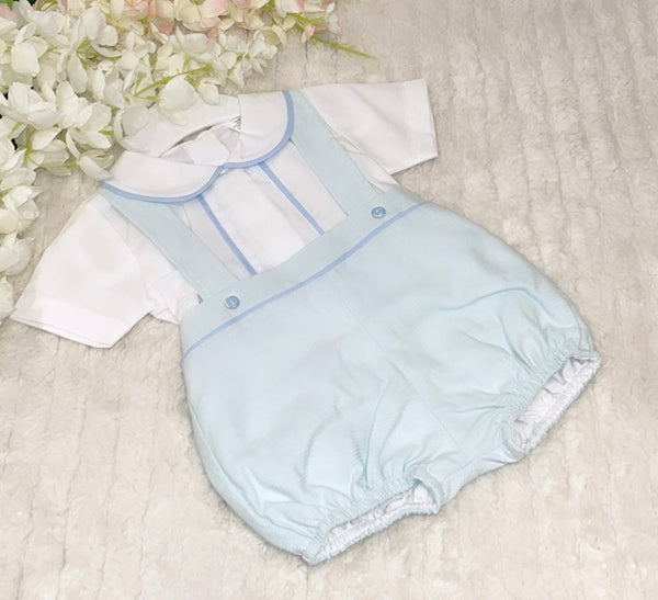 Baby blue dungaree and shirt