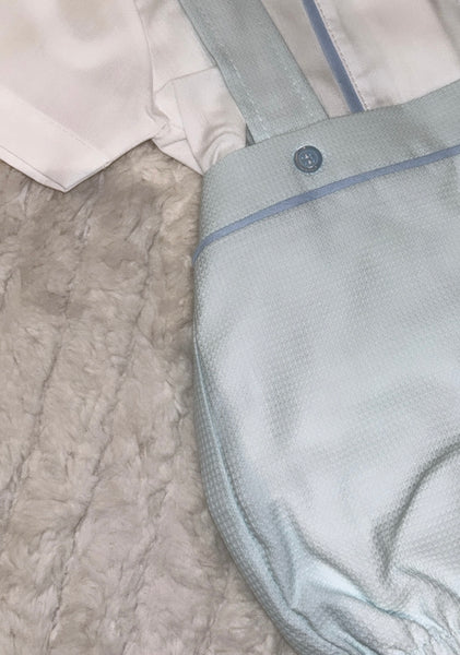Baby blue dungaree and shirt