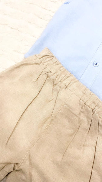 Blue shirt and shorts set