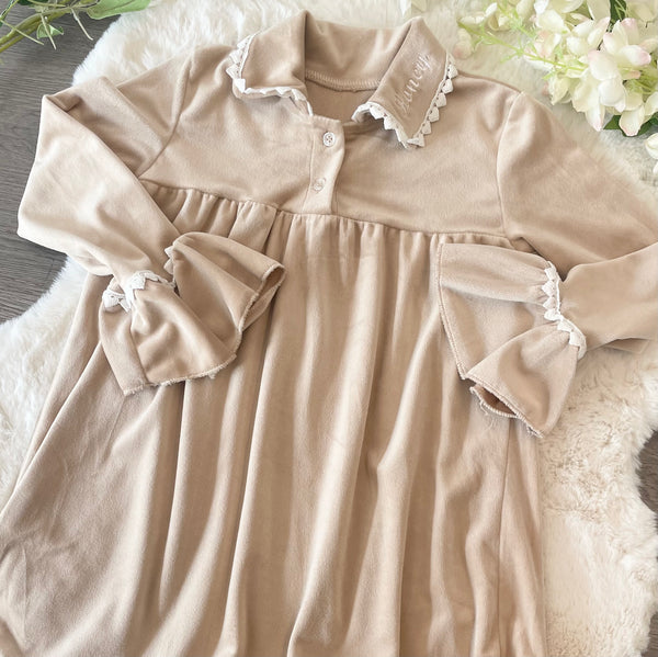 Beige velvet luxury nighty