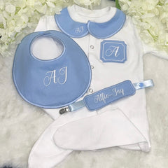 Blue Traditional Three Piece Set