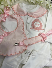 Pink and white Traditional 3 piece handmade set