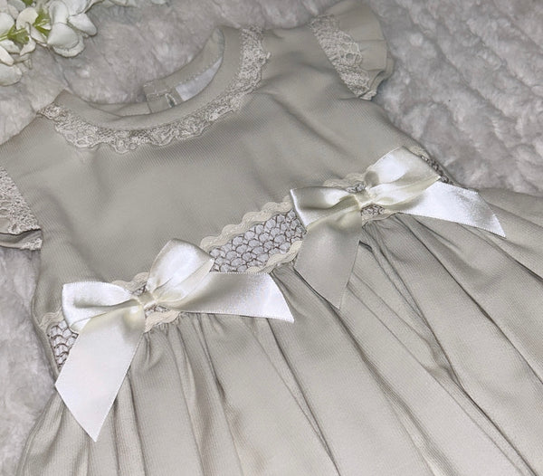 Stone & cream lace dress