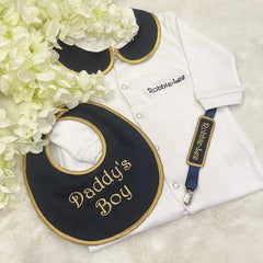 Navy and Gold Three Piece Traditional Set