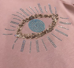 Pink sequin eye two piece