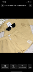 Mustard shorts and t shirt set