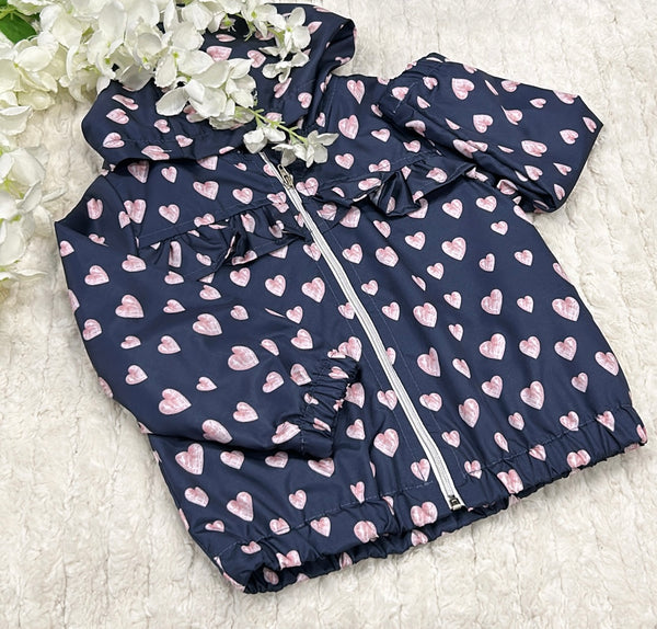 Navy heart raincoat