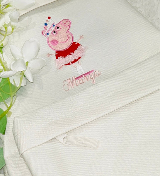 Large peppa pig Personalised Cream backpack