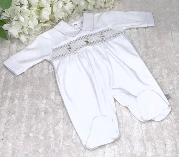 Dandelion white velour sleep suit