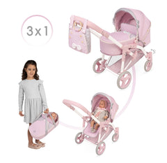 Convertible 3x1 Doll Pram Sophie Collection