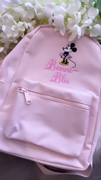Regular pink minimouse personalised backpack