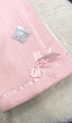 Baby pink blanket with bow