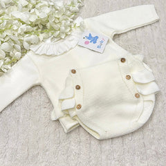 Cream knitted jam pants set