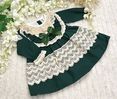 Emerald green bow dress