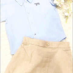 Blue shirt and shorts set