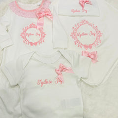 Pink and White Frilled Four Piece Set