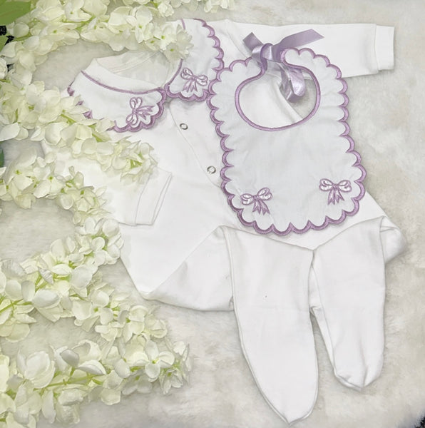 Traditional lilic bow 2 piece handmade set