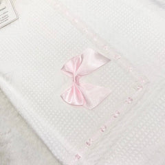 White and pink baby shawl