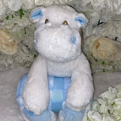 Blue Hippo Teddy and Blanket