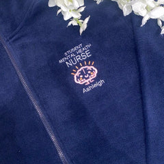 Mental Health Pink Brain Navy Fleece