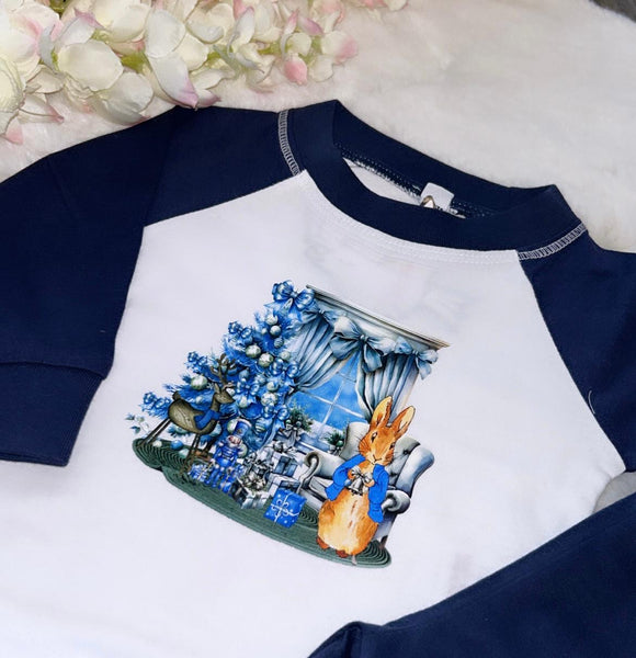 White and Navy Pyjamas