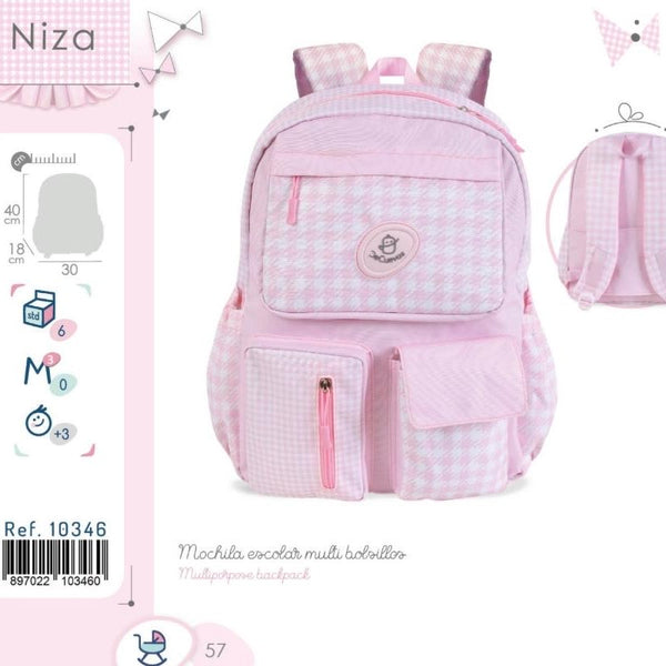 Decuevas Pink Gingham Backpack