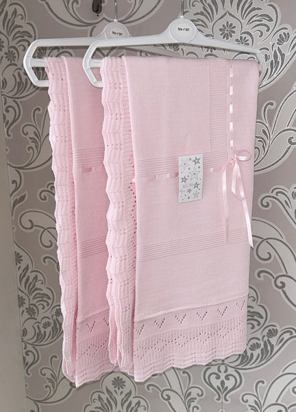 Pink fine knit Spanish shawl