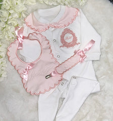 Pink and white Traditional 3 piece handmade set