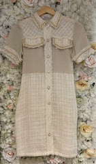 Beige tweed dress