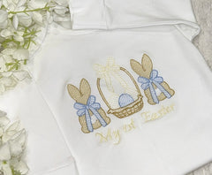 Basket easter romper baby boys