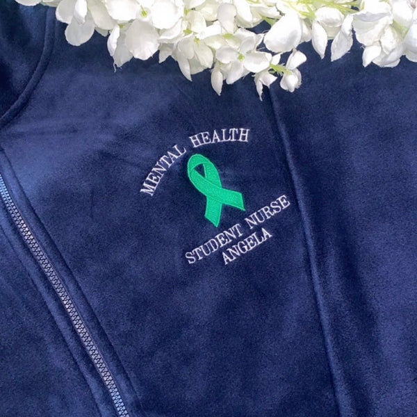 Mental Health Ribbon Navy Fleece