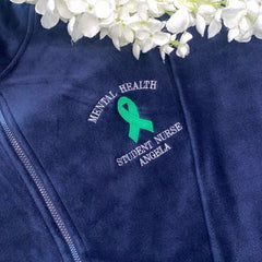 Mental Health Ribbon Navy Fleece