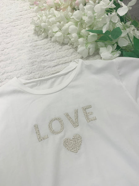 Girls ‘LOVE’ white t-shirt