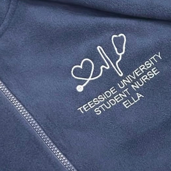 Teesside University White Heart Navy Fleece