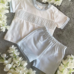 Baby blue smocked two piece