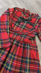 Tartan black bow dress