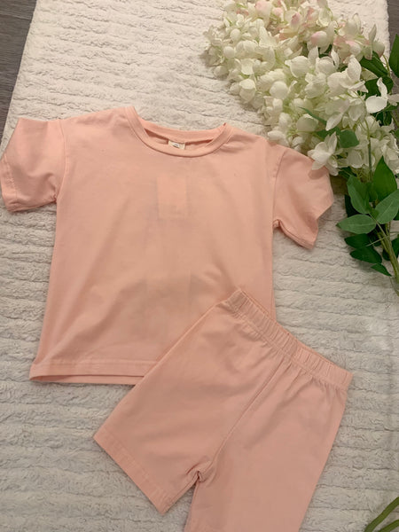 Pink t-shirt and shorts set