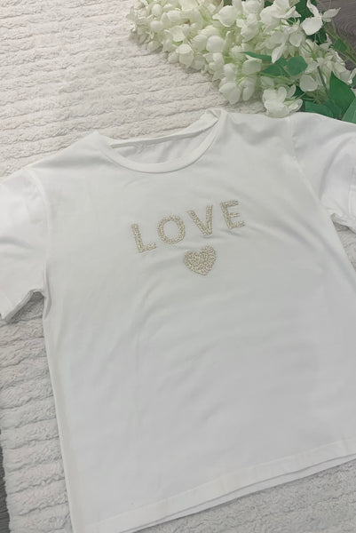 Girls ‘LOVE’ white t-shirt