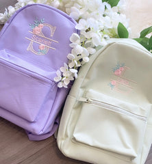Regular Lilac splitfont personalised backpack