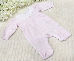 Rock a bye smocked floral cotton sleepsuit