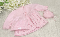 Hand knitted pink cardigan