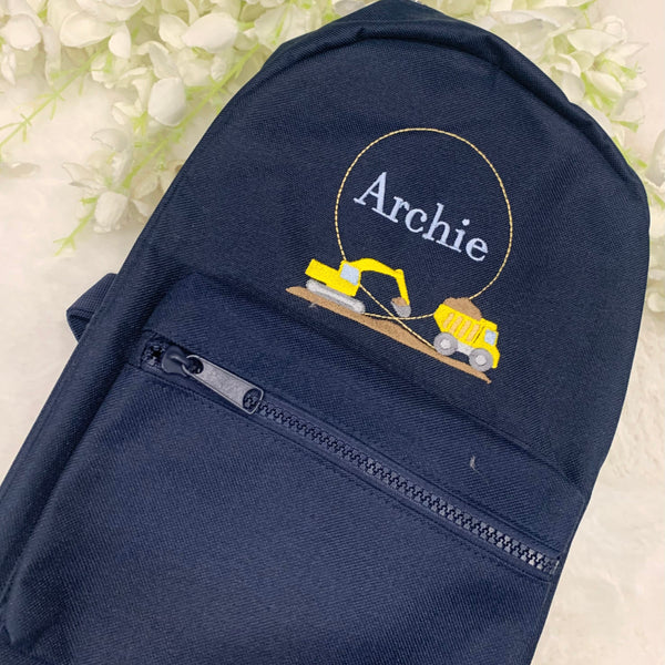 Personlised Navy Backpack