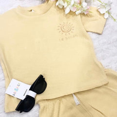 Mustard shorts and t shirt set