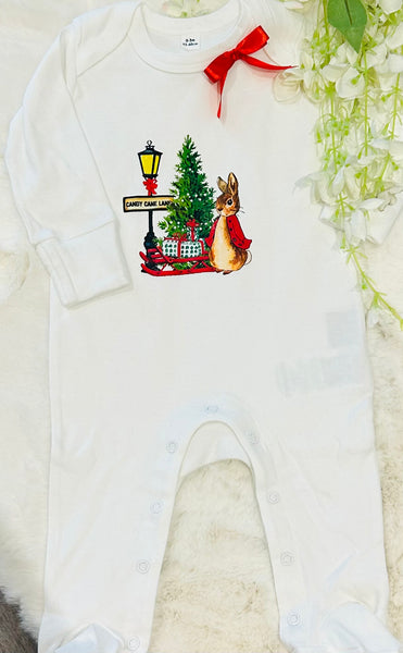 Candy Cane Lane Peter Rabbit romper