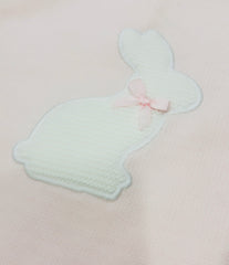 Knitted short sleeve bunny romper - pink