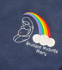 Rainbow Maternity Navy Fleece