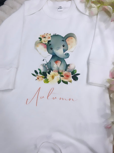 Baby elephant and name design