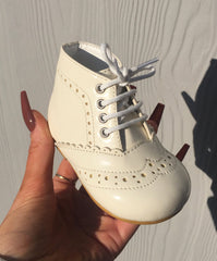 Cream Spanish ankle boots
