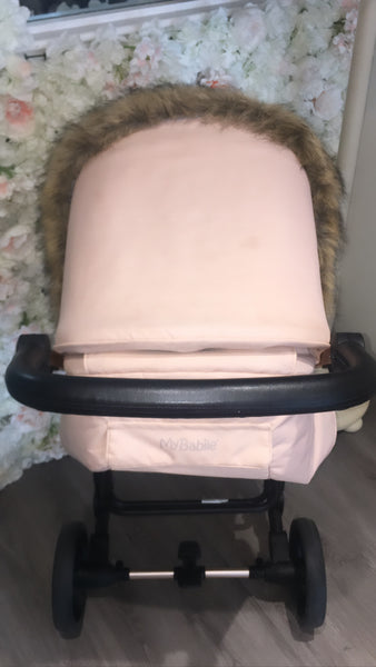 Brown fur hood trim