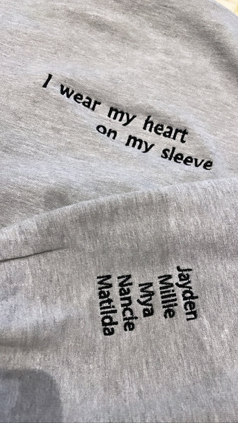 “I wear my heart on my sleeve” hoodie